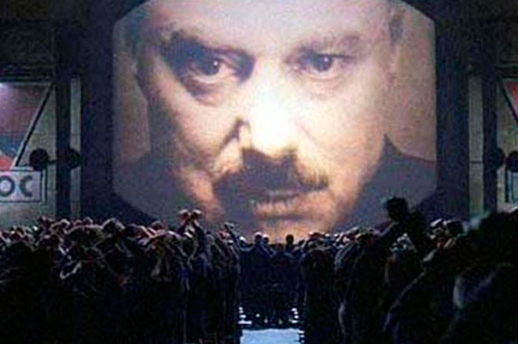 Big Brother no filme 1984, inspirado no livro de George Orwell