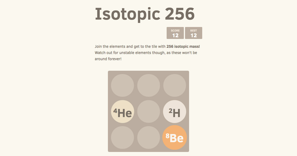 Estude química com um 2048 de isótopos - Guia do Estudante