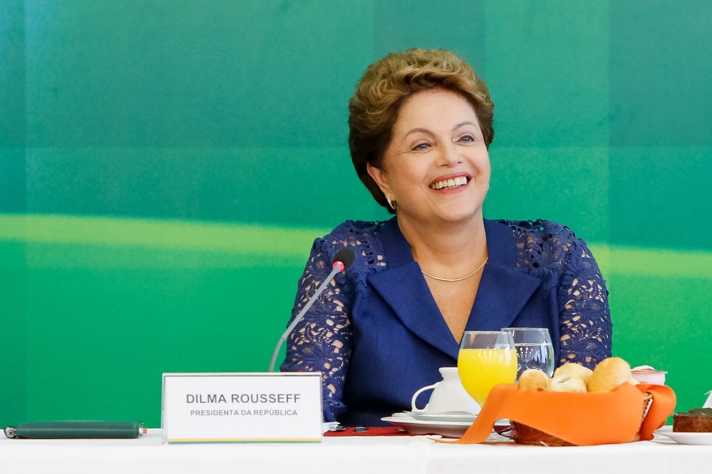 A ex-presidenta Dilma Rousseff durante café da manhã com jornalistas do Palácio do Planalto.(Roberto Stuckert Filho/PR.)