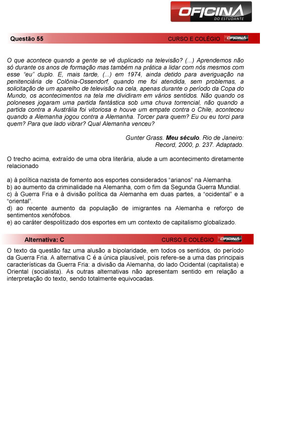 Fuvest 2013: Correção Da Questão 55 Da Primeria Fase Do Vestibular ...