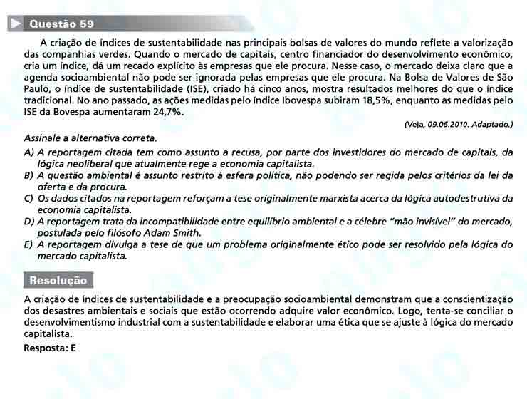 Unesp 2011: Questão 59 – Primeira fase