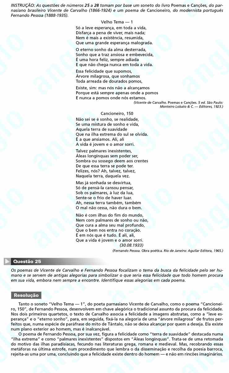 Unesp 2011 – segunda fase: Questão 25 – Linguagens e Códigos