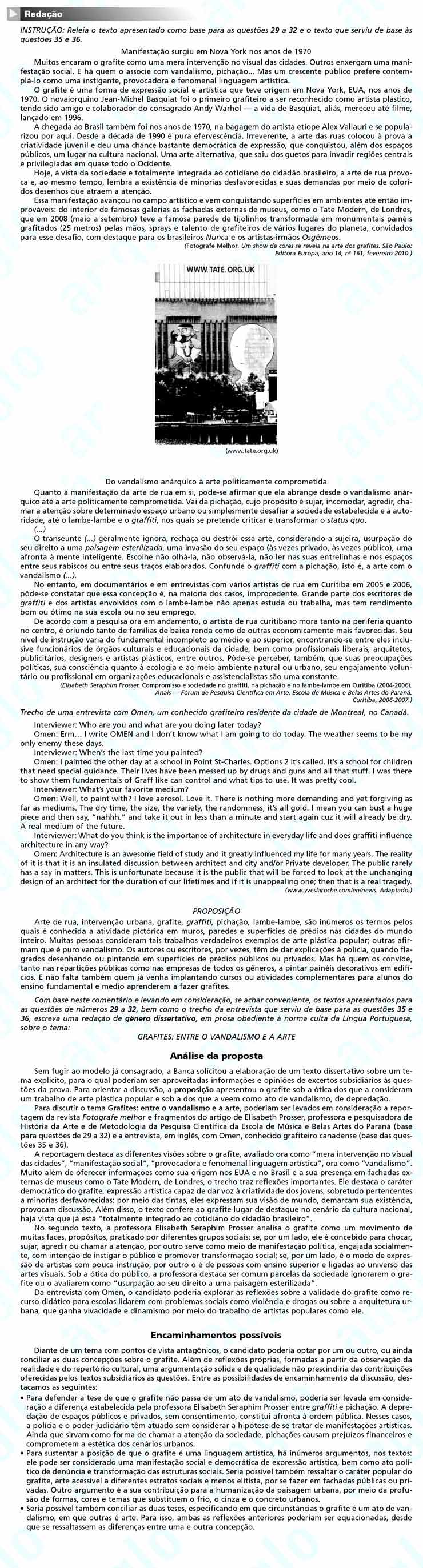 Unesp 2011 – segunda fase: Redação