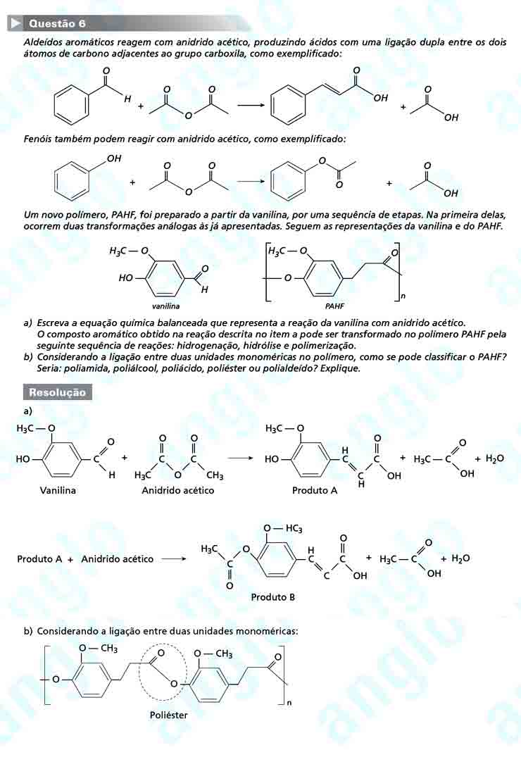 Fuvest 2011 – segunda fase: Questão 6 (Química) – Conhecimentos Específicos