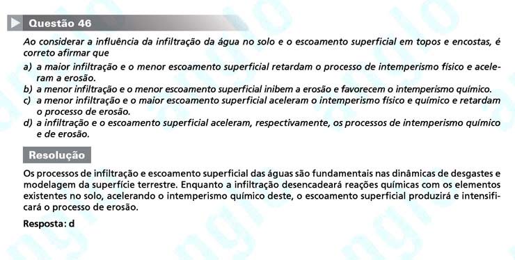 Primeira fase Unicamp 2012: Questão 46 (prova Q e Z)