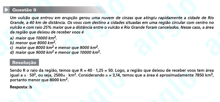 Primeira fase Unicamp 2012: Questão 9 (prova Q e Z)