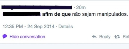 A expressão afim se refere a coisas que são semelhantes, que possuem afinidades. No caso do tweet, o correto seria usar a conjunção a fim de, que passa a ideia de finalidade, objetivo.