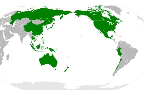 A Cooperação Econômica Ásia-Pacífico engloba países das Américas, da Oceania e, como o próprio nome deixa claro, da Ásia. Criada como um fórum de discussão no final da década de 80, virou um bloco econômico em 1994. Estados Unidos e China são alguns dos membros da APEC, que ainda não é uma área de livre comércio. (Foto: Wikimedia Commons)