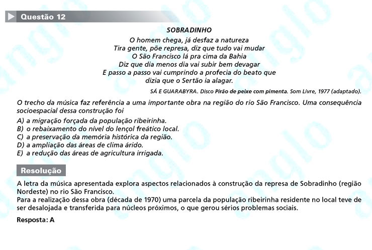 Enem 2011: Questão 12 – Ciências Humanas (prova azul)