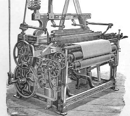 Criado pelo britânico Edmund Cartwright, o tear mecânico iniciou a revolução do carvão e do ferro. Foi nessa época que as indústrias passaram a empregar milhares de pessoas. (Foto: Wikimedia Commons)