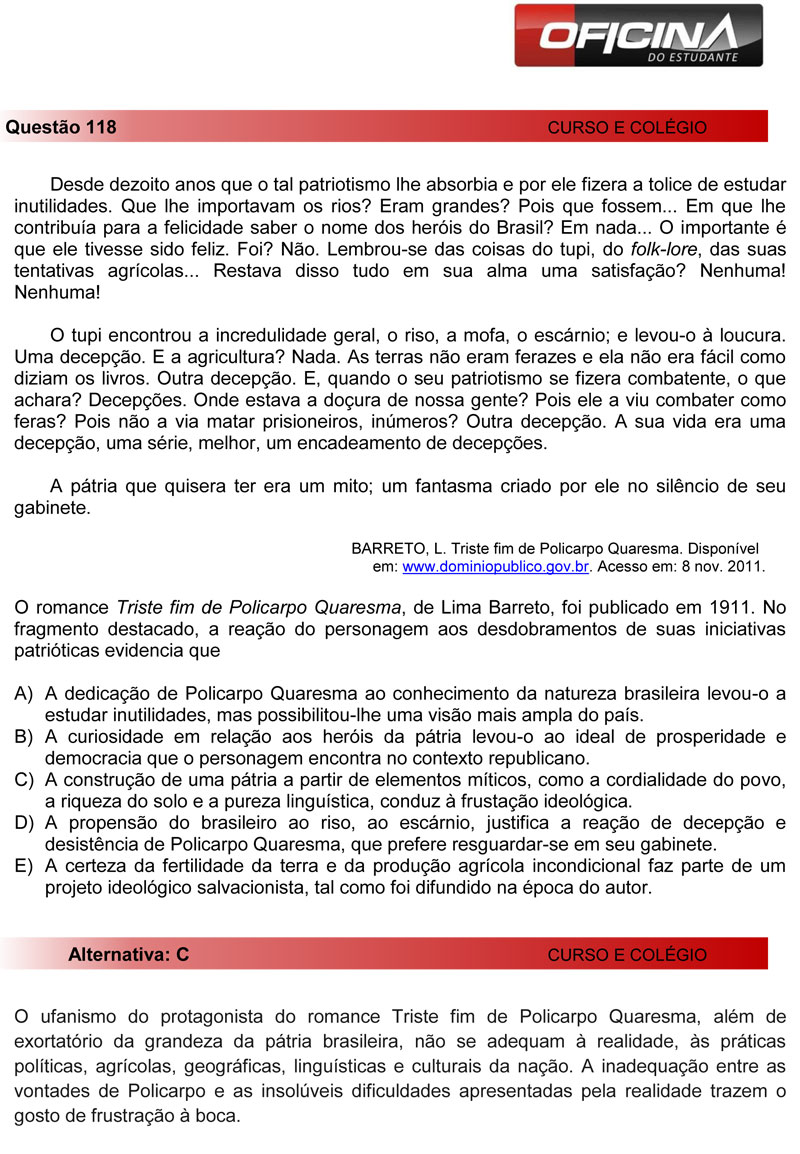 Enem 2012: correção da questão 118