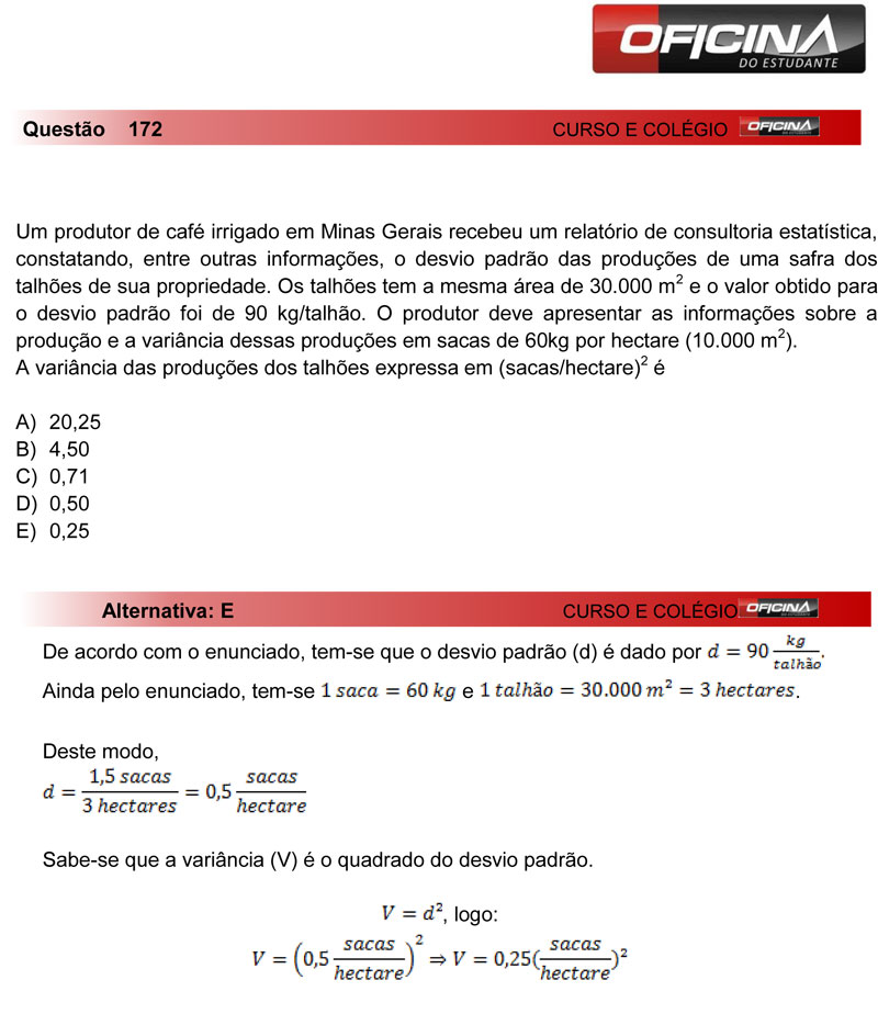 Enem 2012: correção da questão 172