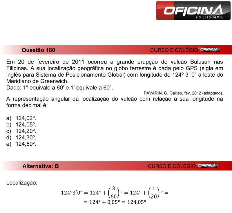 Enem 2012: Correção Da Questão 180 | Guia Do Estudante