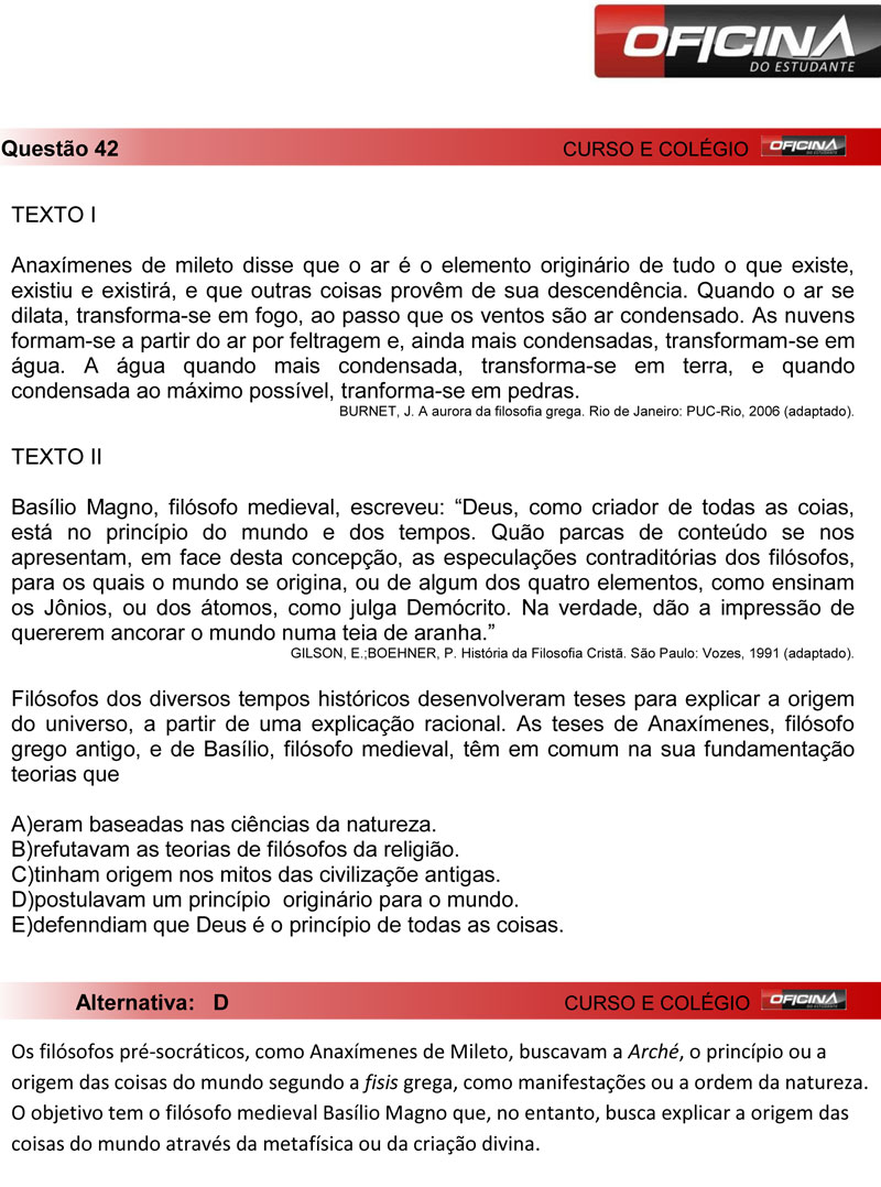 Enem 2012: Correção Da Questão 42 | Guia Do Estudante