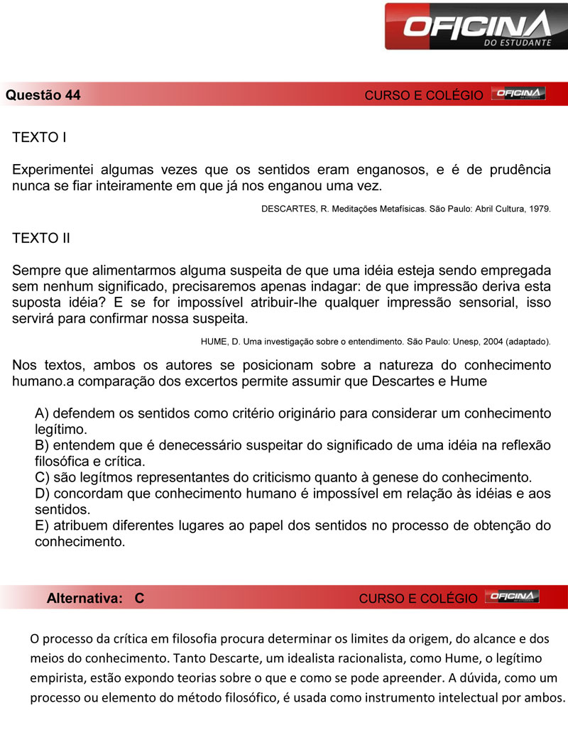 Enem 2012: correção da questão 44