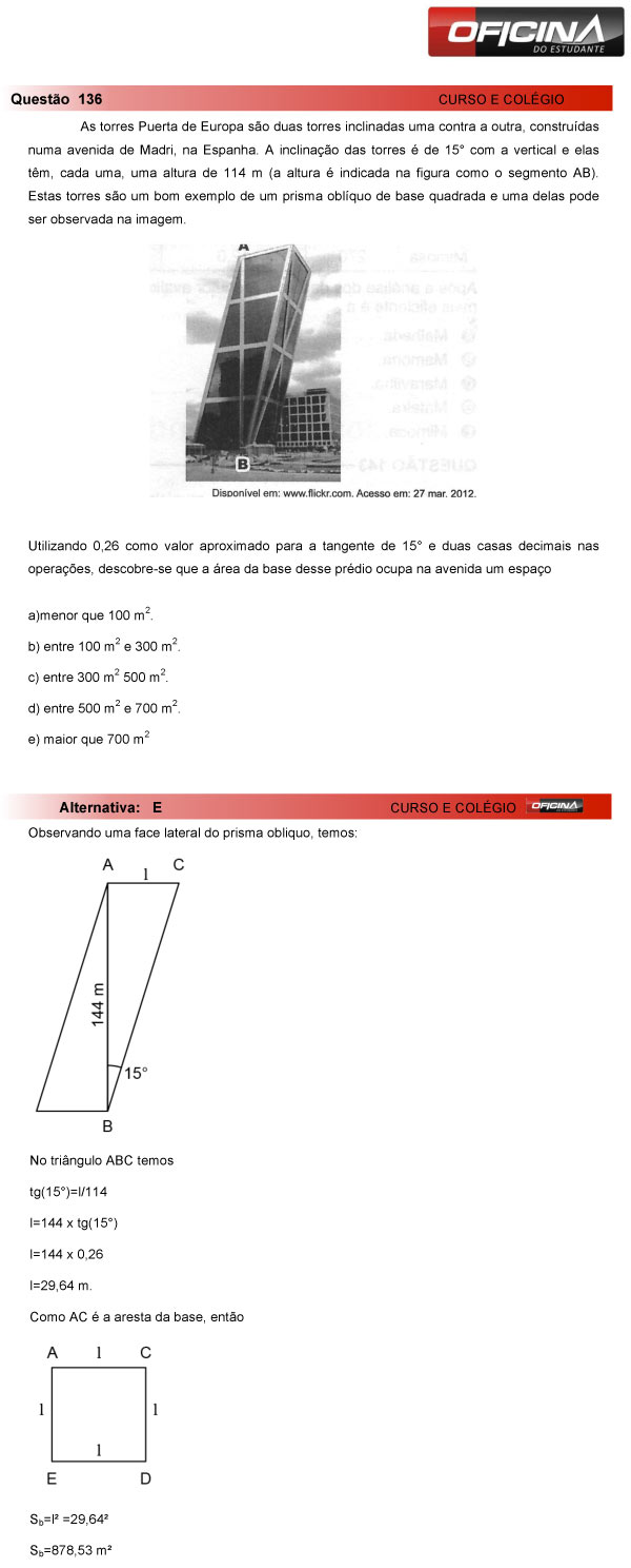 Enem 2013 – Correção da questão 136 – Matemática
