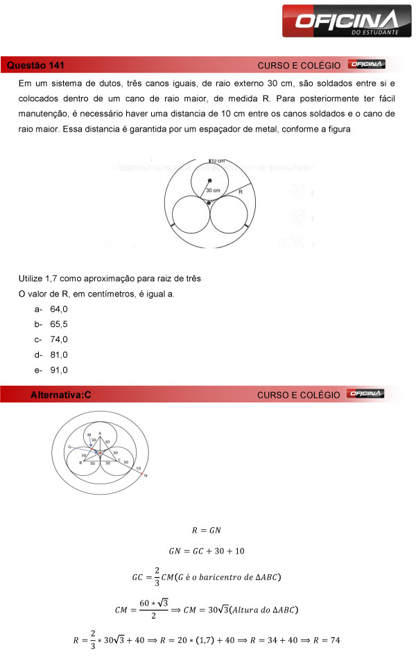 Enem 2013 – Correção da questão 141 – Matemática