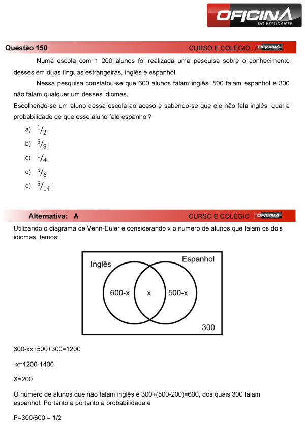 Enem 2013 – Correção da questão 150 – Matemática