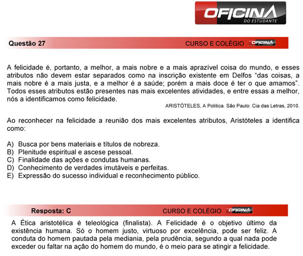 Enem 2013 – Correção da questão 27 – Ciências Humanas