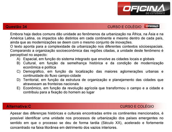 Enem 2013 – Correção da questão 34 – Ciências Humanas