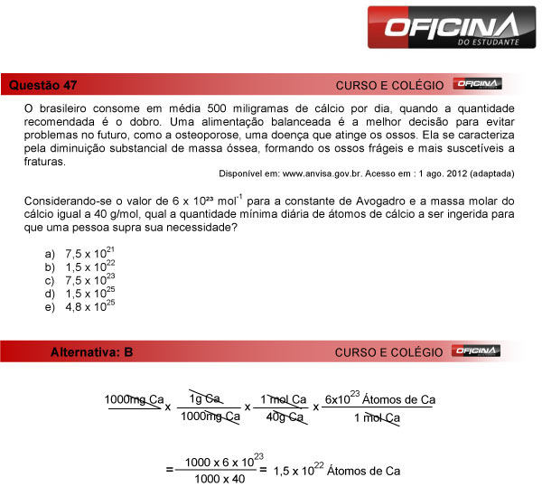 Enem 2013 – Correção da questão 47 – Ciências da Natureza