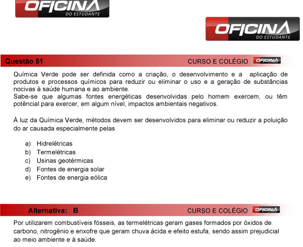 Enem 2013 – Correção da questão 51 – Ciências da Natureza