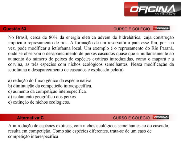 Enem 2013 – Correção da questão 63 – Ciências da Natureza