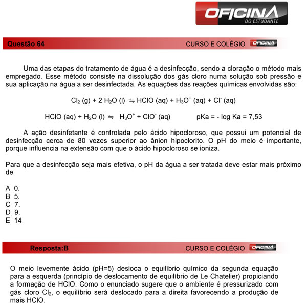 Enem 2013 – Correção da questão 64 – Ciências da Natureza