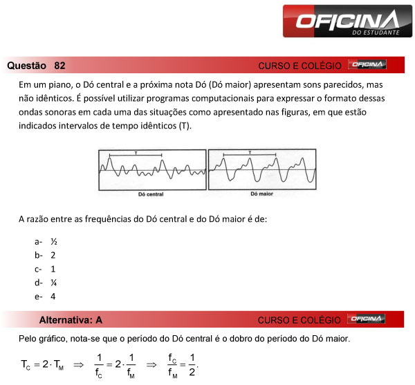 Enem 2013 – Correção da questão 82 – Ciências da Natureza