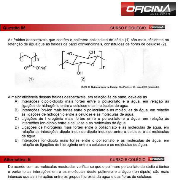 Enem 2013 – Correção da questão 86 – Ciências da Natureza