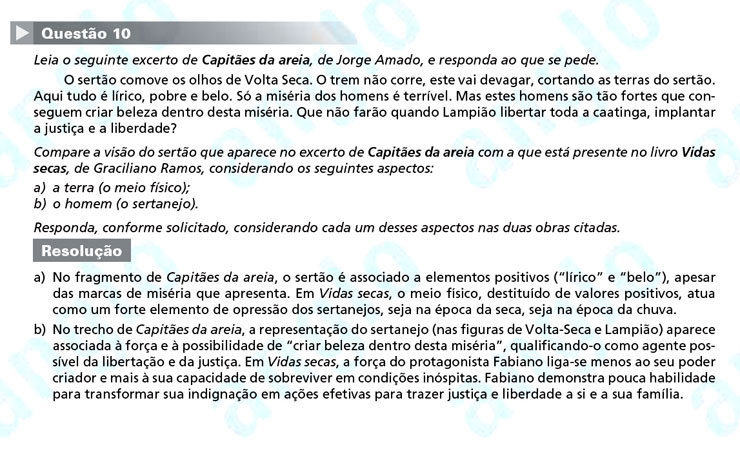 Fuvest 2012: Questão 10 (segunda fase) – língua portuguesa