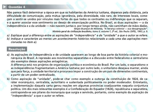 Fuvest 2012: Questão 4 (segunda fase) – conhecimentos específicos – prova de história