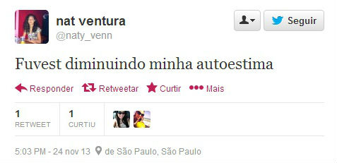 Estudantes comentam na rede social sobre dificuldade da prova. Primeira fase da Fuvest foi aplicada neste domingo (24) Estudantes comentam na rede social sobre dificuldade da prova. Primeira fase da Fuvest foi aplicada neste domingo (24)