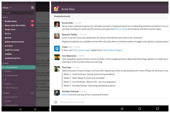 Outro app direcionado para equipes, mas com foco na comunicação. Trazendo uma combinação entre e-mail, chat e compartilhamento de arquivos, o Slack facilita o diálogo, já que com ele não é preciso ficar trocando o tempo todo entre um aplicativo e outro. O app para smartphone é, na verdade, uma extensão para a versão desktop - os dois podem ser sincronizados para que você continue o trabalho de onde estiver, a partir de dispositivos diferentes. (Imagem: Reprodução)
