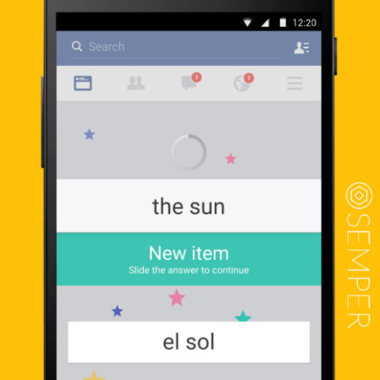 Para exercitar sempre o seu raciocínio, o Semper tem uma proposta simples: você precisa resolver uma questão de conhecimentos gerais, idiomas ou matemática toda vez que precisar desbloquear seu smartphone. Apenas a resposta certa desbloqueia o aparelho, e o tema da questão pode ser escolhido de acordo com a sua preferência. O app pode ser baixado de graça tanto para Android como para iOS. (Imagem: Reprodução/Facebook) Para exercitar sempre o seu raciocínio, o Semper tem uma proposta simples: você precisa resolver uma questão de conhecimentos gerais, idiomas ou matemática toda vez que precisar desbloquear seu smartphone. Apenas a resposta certa desbloqueia o aparelho, e o tema da questão pode ser escolhido de acordo com a sua preferência. O app pode ser baixado de graça tanto para Android como para iOS. (Imagem: Reprodução/Facebook)
