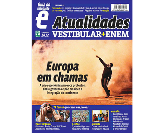 GUIA DO ESTUDANTE - ATUALIDADES - 1º SEMESTRE DE 2012 - Resume os principais fatos do Brasil e do mundo que podem cair nos vestibulares. Nesta edição, o tema principal é a crise econômica da Europa, que põe em risco o continente e vem abalando governos. Você também saberá tudo sobre os principais protestos que têm acontecido no Egito, Wall Street e por outros locais do mundo.