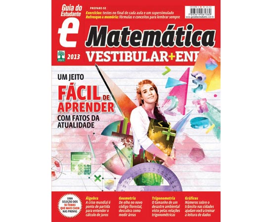 GUIA DO ESTUDANTE (VESTIBULAR + ENEM) MATEMÁTICA 2013 - Este volume apresenta a matemática como uma ferramenta na solução de problemas e na interpretação das informações da atualidade e do cotidiano. Pode ser lido em qualquer ordem: capítulo a capítulo, do início ao fim, ou salteado, por temas de interesse. Isso é possível porque esta publicação não é um livro que obedece rigidamente a sequência didática tradicional. É um roteiro de revisão dos principais pontos do conteúdo matemático do Ensino Médio pedido nas provas de vestibular e do Enem. Um guia que estimula o raciocínio e não decorebas de fórmulas. A intenção é que o leitor acompanhe o racíocinio e compreenda como cada problema é resolvido. Descubra que a matemática é importante não só para interpretar as notícias, mas também para ajudá-lo na hora de tomar decisões em sua vida privada.