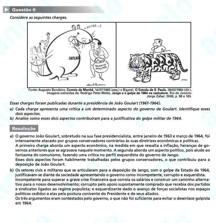 Fuvest 2011 – segunda fase: Questão 6 (História) – Conhecimentos Específicos