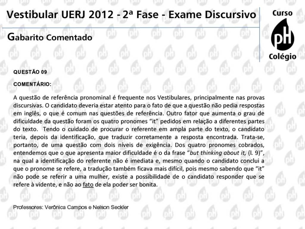 Uerj 2012 – Inglês (questão 9)