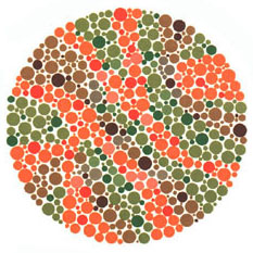 Quem tem a visão normal ou uma fraca deficiência não vê nada. Quem tem dificuldades para reconhecer o verde e o vermelho vê o número 2.