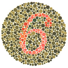 Quem tem visão normal vê o número 6. Quem tem dificuldades com o verde e o vermelho vê 5. <a href="https://guiadoestudante.abril.com.br/vestibular/noticias/descobrir-daltonismo-pode-melhorar-vida-escolar-545415.shtml" target="_blank">Leia mais sobre daltonismo</a>.