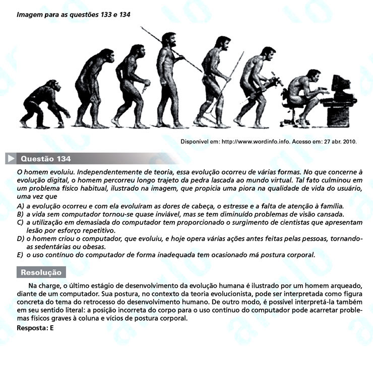 Enem 2011: Questão 134 – Linguagens e Códigos (prova amarela)