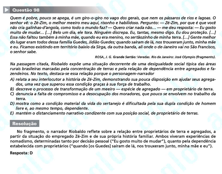 Enem 2011: Questão 98 – Linguagens e Códigos (prova amarela)