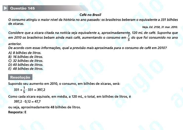 Enem 2011: Questão 145 – Matemática (prova amarela)