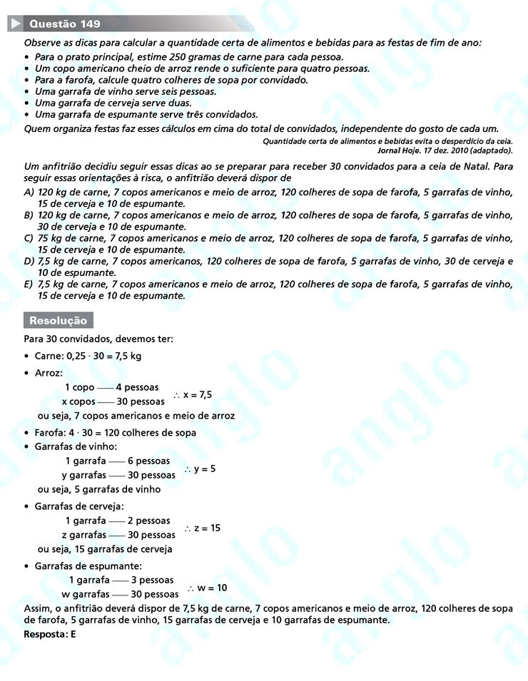 Enem 2011: Questão 149 – Matemática (prova amarela)