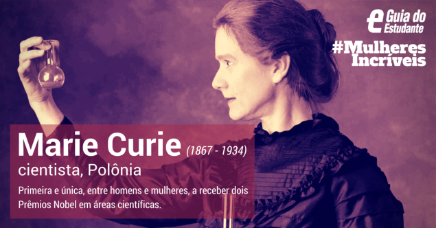 Marie Curie nasceu em 7 de novembro de 1867 e foi uma física e química polonesa. Apesar de ser uma excelente aluna na escola, ela foi impedida de entrar no ensino superior regular, que só aceitava homens. Ela lutou contra o preconceito e tornou-se uma cientista genial. Foi a primeira mulher a ganhar um Prêmio Nobel e a primeira pessoa a ganhar dois prêmios Nobel em áreas diferentes. Clique em leia mais para conhecer a sua história.