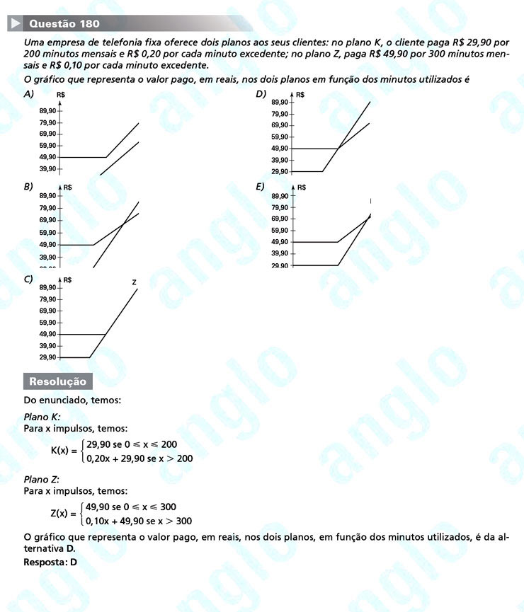 Enem 2011: Questão 180 – Matemática (prova amarela)