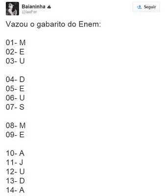 Sem limites para a zoeira: estudantes e usuários das redes sociais aproveitam para fazer piada com a tensão da prova, que acontece no fim de semana de 24 e 25 de outubro Sem limites para a zoeira: estudantes e usuários das redes sociais aproveitam para fazer piada com a tensão da prova, que acontece no fim de semana de 24 e 25 de outubro