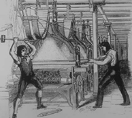 Em 1811, o operário Ned Ludd liderou manifestações. Os funcionários invadiam as fábricas e quebravam o maquinário, que estava substituindo a mão de obra humana. (Foto: Wikimedia Commons)