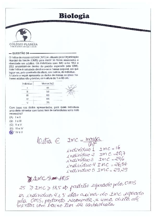 UFG 2011: Questão 34 – Primeira fase – prova tipo 3
